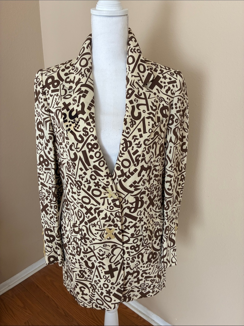 Archival Vintage 90s Moschino Cheap & Chic Symbol Math Print Blazer